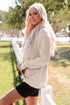 Apricot Waffle Knit Buttons Hooded Sweater With Pocket